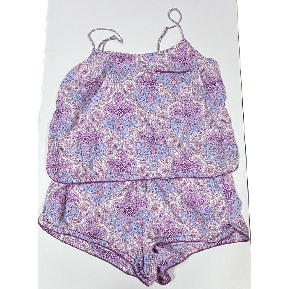 Victoria's Secret Paisley Pajama Set Small Cotton Modal Cami & Shorts Y2K Lounge